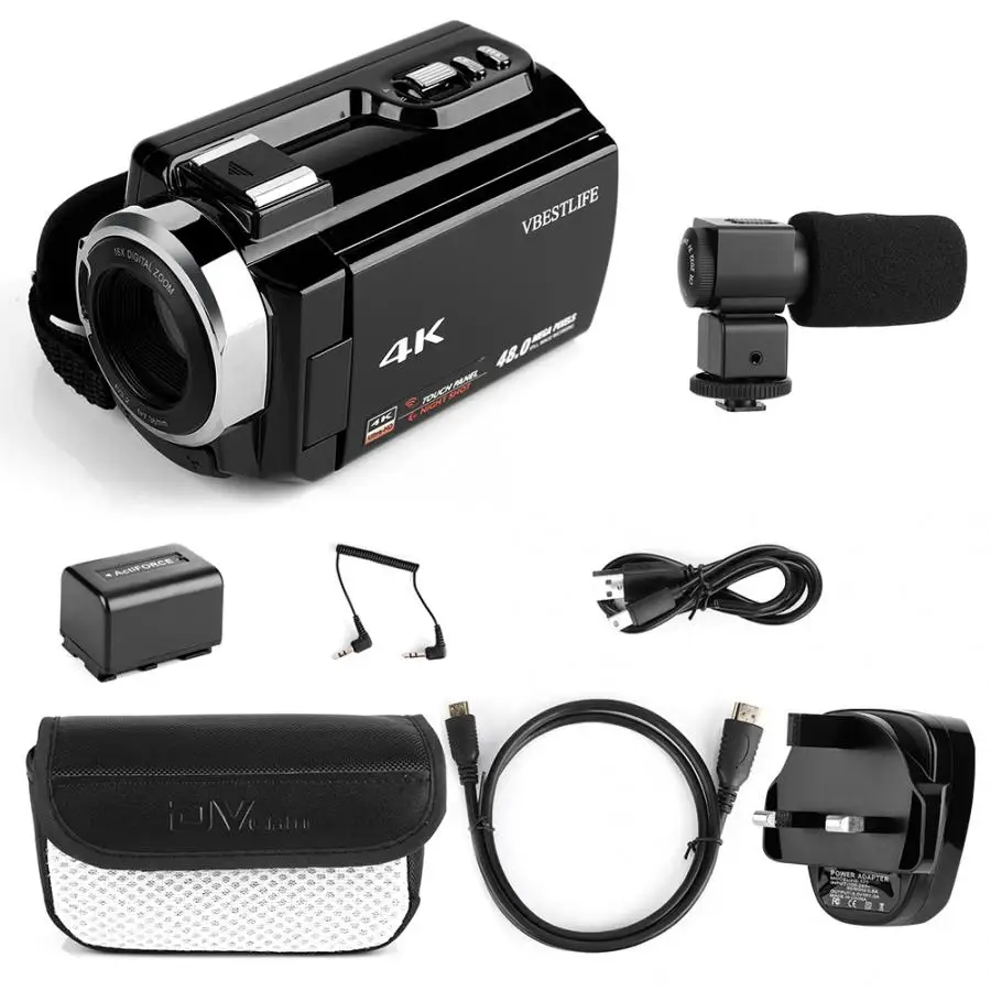 4 K 48MP WiFi цифровая видеокамера с функцией ночного видения camaras - Цвет: UK Plug