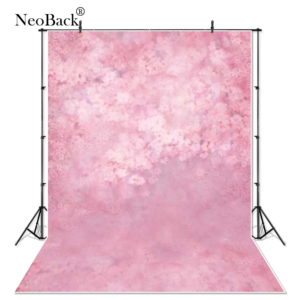 NeoBack тонкий виниловый розовый цветочный фон для фотосъемки новорожденных детей
