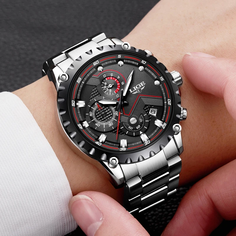 Часы LIGE мужские спортивные армейские кварцевые водонепроницаемые|masculino|masculinos