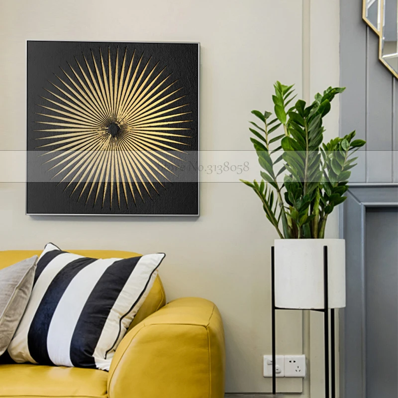 100% ручная работа абстрактная картина маслом на холсте из текущего золота