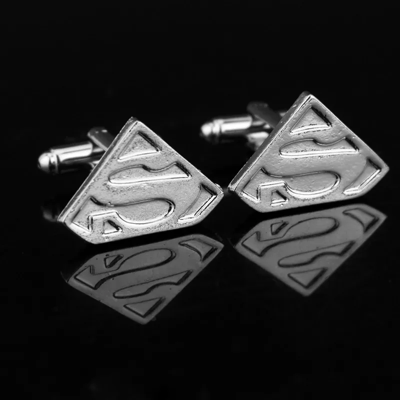 Superman Супермен Мститель Тор флэш Бэтмен Запонки, Железный человек и галстук клип модные ювелирные изделия рубашка Запонки супергерой запонки подарок - Окраска металла: Superman