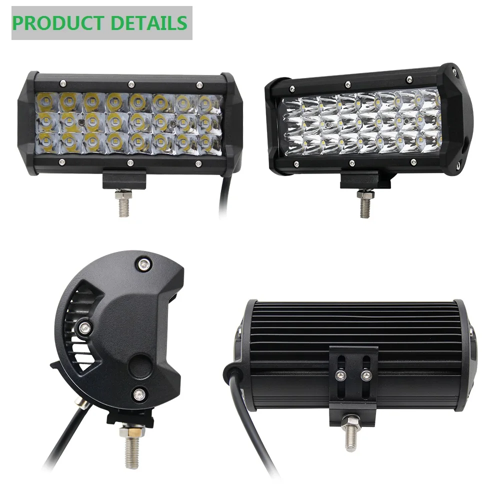 Со светом 7 &quot72 Вт 3 ряда светодиодный свет работы 12V led пятно света Светодиодный