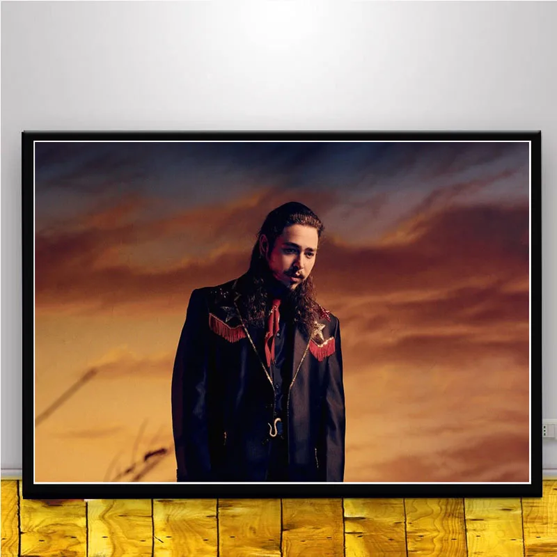 FX399 горячий пост Malone хип хоп рэпер художника музыка ПЕВЕЦ звезда изображение на заказ плакат Искусство Шелковый Холст домашняя, комнатная, настенная Печатный Декор - Цвет: Тёмно-синий