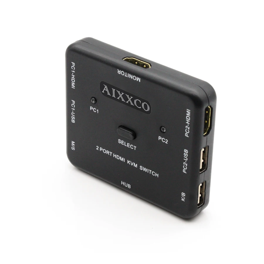 AIXXCO HDMI KVM переключатель 1 4 В Switcher 2 порты и разъёмы шт. Обмен устройств для