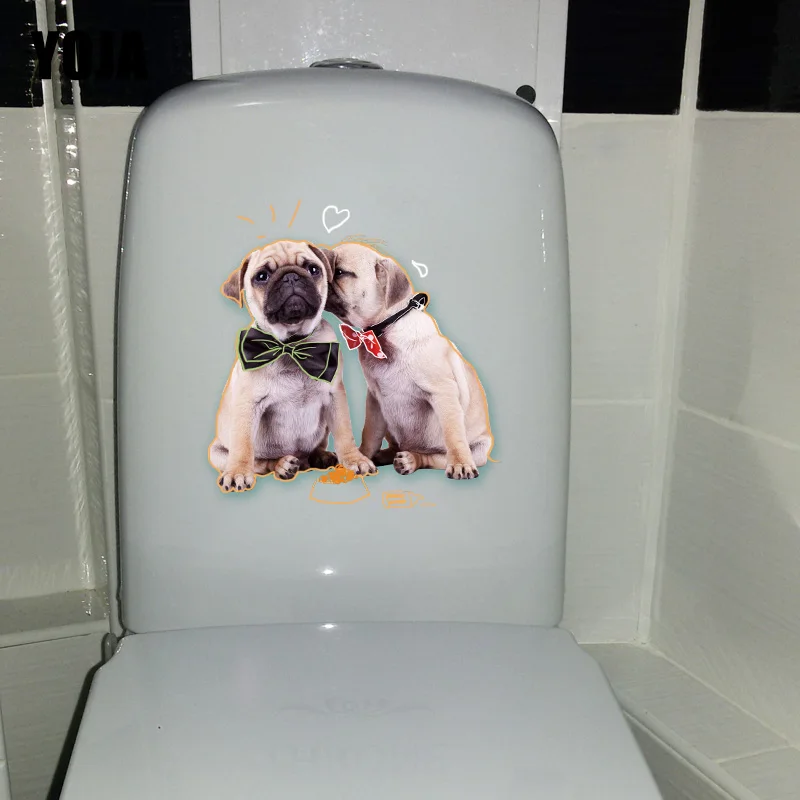 YOJA 20,5*21,6 см, наклейки на стену с изображением двух собак, для детской комнаты, декор T1-0280