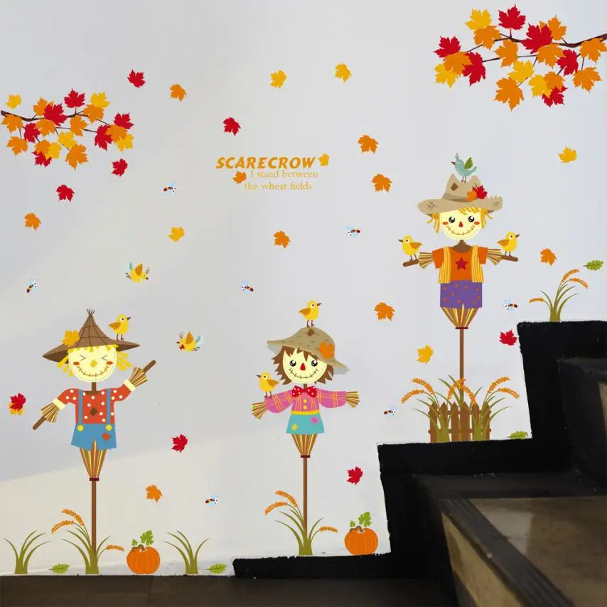 Home Decor Съемный Мультфильм пугало детей дом украшение стены Стикеры s дома Deco mirror AU7