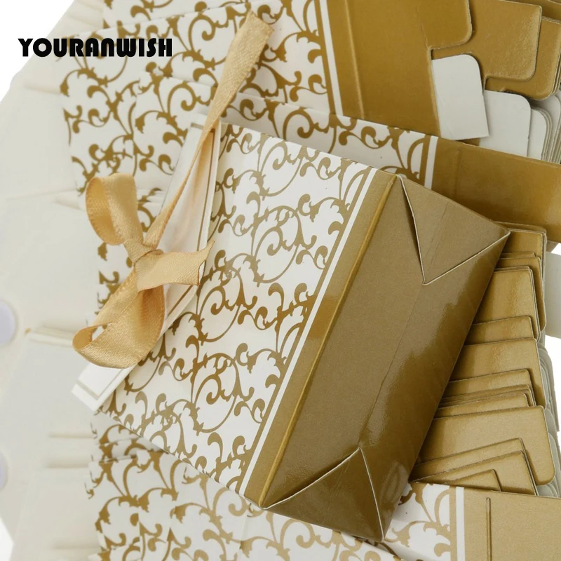 Золотой детский душ сувениры Подарочная сумка Креативные Свадебные коробки