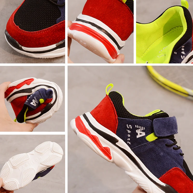 2018 новая весенне Осенняя детская обувь женские кроссовки Модные дышащие детские