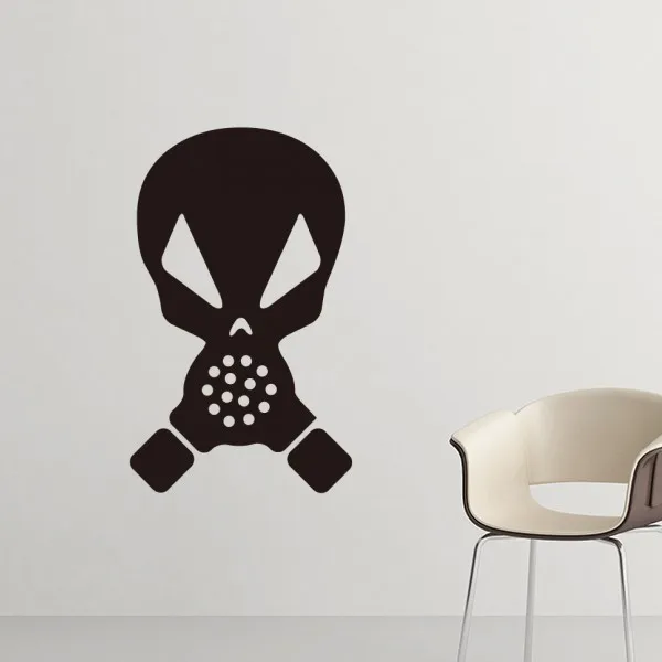 Тонкий ужас Скелет загрязнения газа маска силуэт шаблон Съемный стикер стены