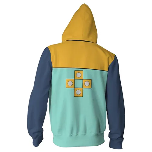 Cosplay The Seven Deadly Sins Grizzly's Sin of Sloth King Costume 3D Cartoon Print Zipper Hooded Sweatshirt Men women Jackets |