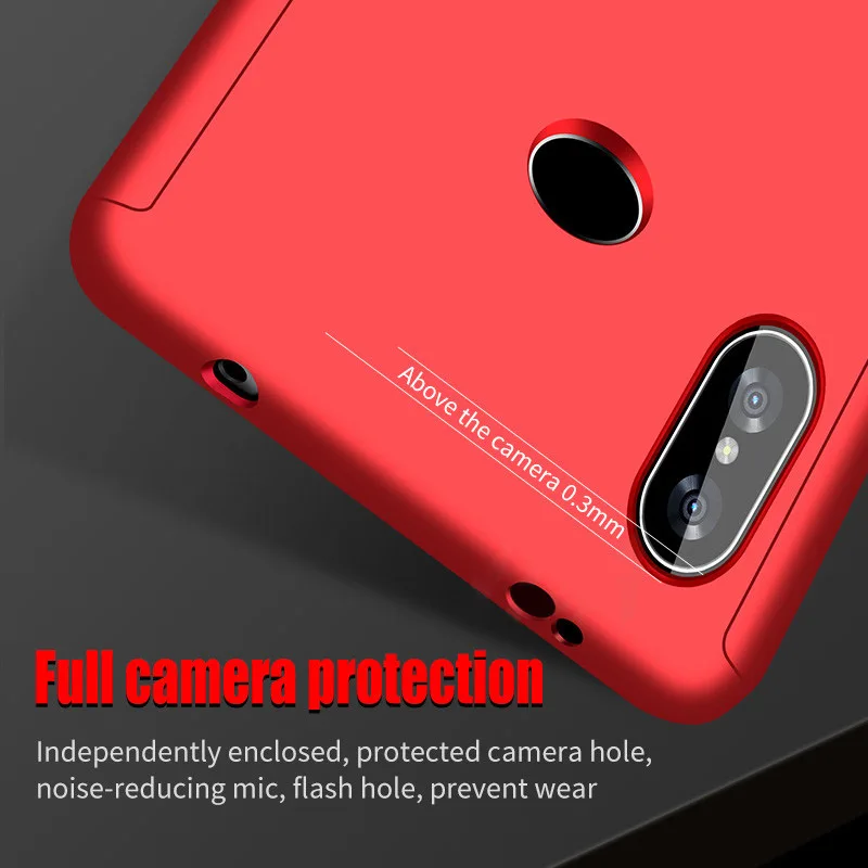 KINBOM 360 Case For Xiaomi Redmi K20 Note 7 5 6 Pro Soft film Hard Cover for 6A 4X Plus Full protection |
