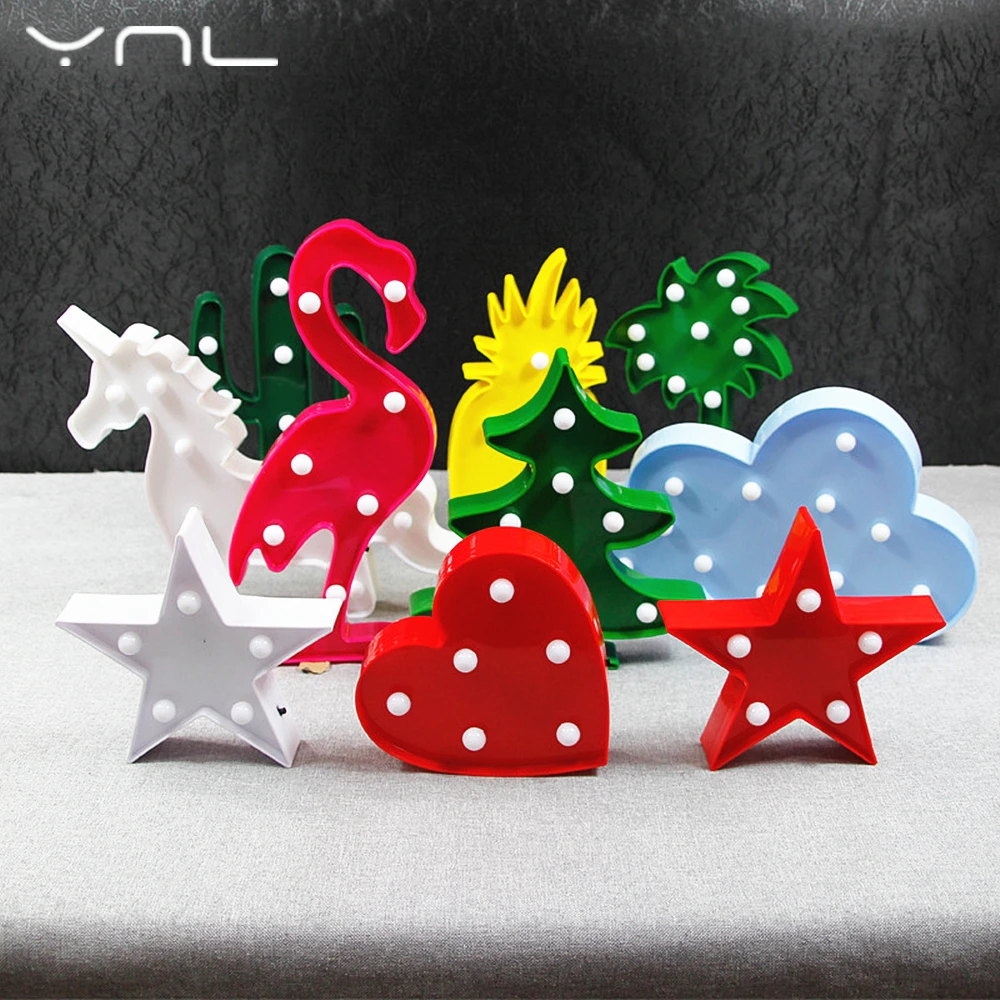 Детский светодиодный ночник с милой короной фламинго КАКТУСОМ звездочкой