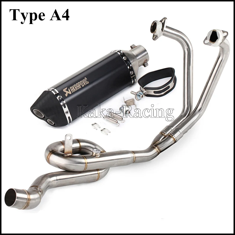 Type A4 MT03 Akrapovic глушитель выхлопной трубы мотоцикла полная система скольжения на переднюю ссылку трубы для Yamaha YZF R3 R25 - Цвет: Type A4
