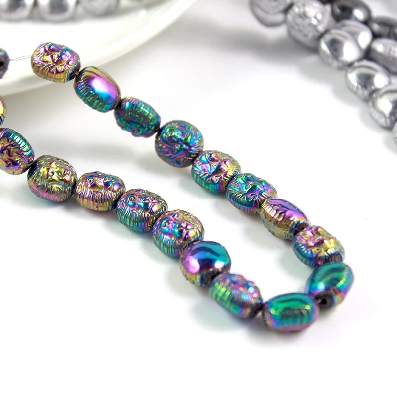 Бусины россыпью в виде головы льва из гематита 10 цветов|Бусины| |