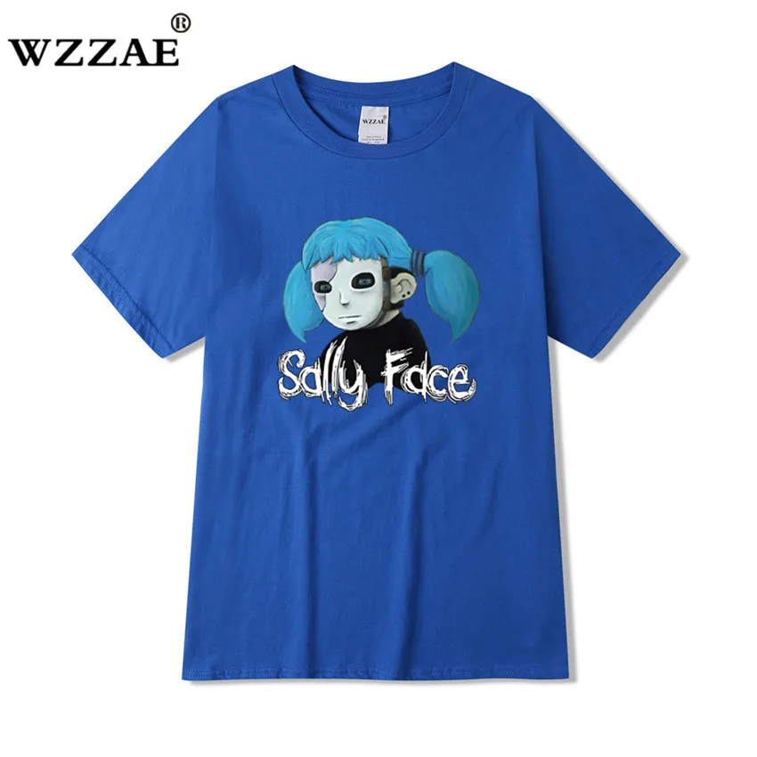Blue Sally Face Футболка мужская Харадзюку женская унисекс Лето мужские футболки повседневная одежда с надписью и мультяшным принтом camisetas hombre - Цвет: Blue