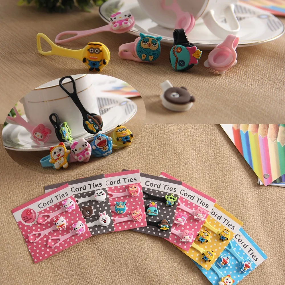 6 шт. новые Мультяшные пряжки мягкие резиновые насадки для наушников держатель
