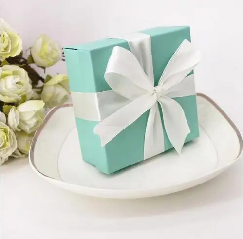 100 шт. свадебное оформление в стиле tiffany blue Свадебные сувениры Свадебная коробочка для сладостей емкости для конфет вечерние и подарки на день рождения Коробки деревенские Свадебные украшения для стола