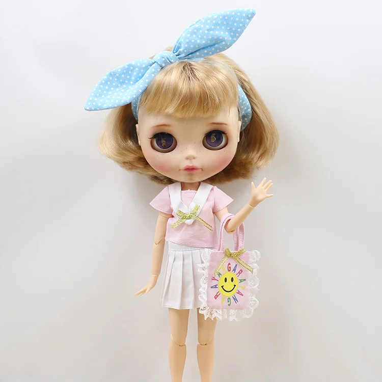 DBS одежда для ледяной куклы blyth licca крутая Милая юбка розовая рубашка головной