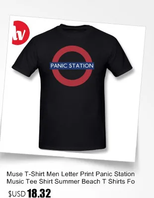 Muse футболка мужская с буквенным принтом Panic Station Music футболка Летняя Пляжная футболка для мужчин футболка с коротким рукавом повседневные футболки