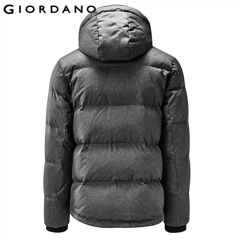 Giordano мужской пуховик с капюшоном из натурального утиного пуха, данная модель пуховика имеет два цветовых решения