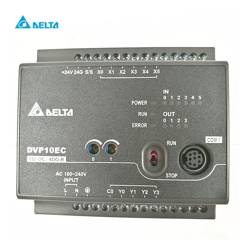 Оригинальный контроллер Delta PLC DVP10EC00R3 DVP10EC00T3 EC3 серии 100 240VAC 6DI 4DO релейный выход в
