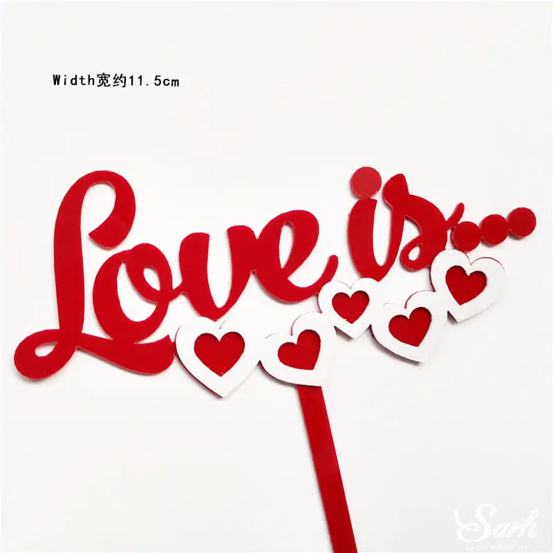 2pc love is toppers Поцелуй Любовь Девушка торт Топпер С Днем Рождения рука письма "Love is" украшение для Святого Валентина Свадебная вечеринка поставки сладкие подарки - Цвет: 2pc love is toppers
