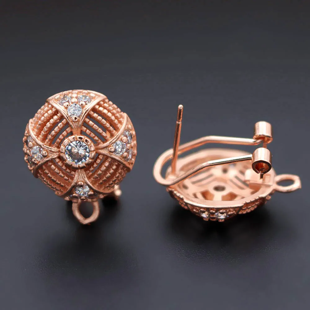 Микро проложенный кубический циркон клип назад серьги пост с вешалкой разъемы