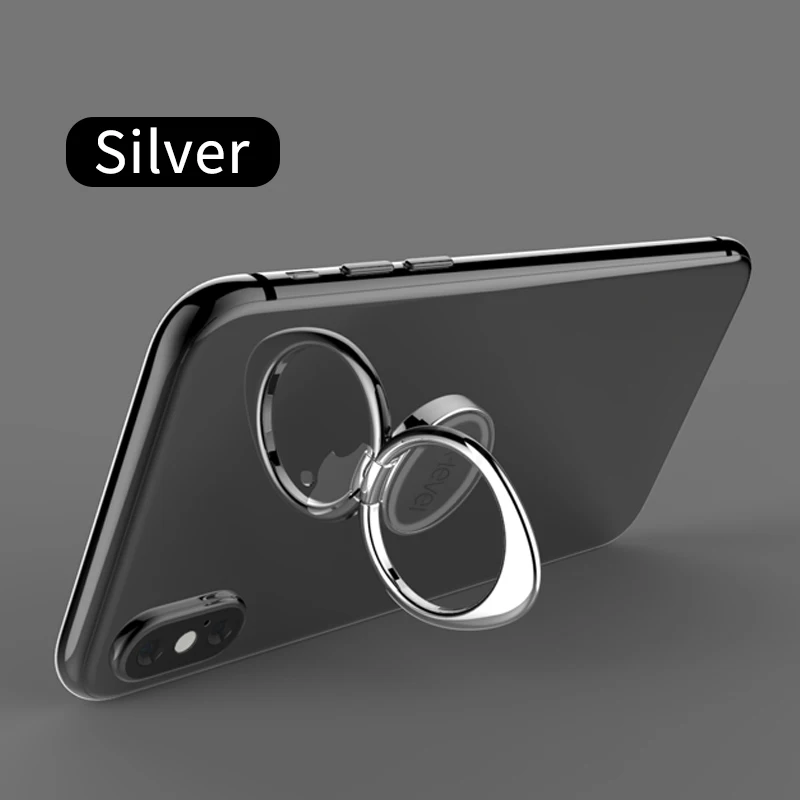 Sliver X-level кольцом-держателем для samsung S10 S9 360 градусов крепление металлическая подставка-держатель для мобильного телефона для iPhone X, 8, 7, 6, подставка под планшет - Цвет: Sliver