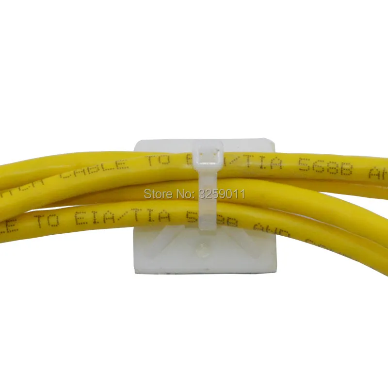 Самоклеящиеся крепления для кабельных стяжек 200 шт. проводов застежка молния