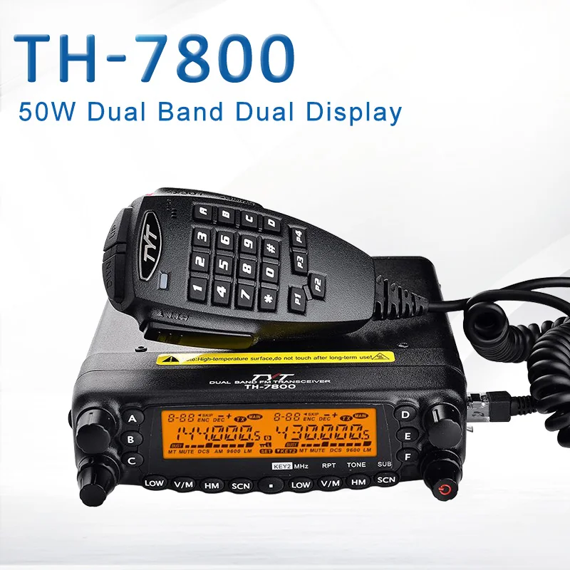 

Dual Band TYT TH-7800 Radio Unit USB Programming Cable 50W LCD Dual Display Car Truck AM/FM Radio Mobile