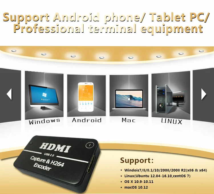 High performance Game live card 1080P HDMI video capture card Windows7/8/10, Android/Linux
