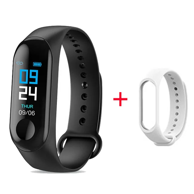 with white strap Хит, смарт-браслет, фитнес-трекер, Часы, Smartband, шаг HR, браслет для IOS/Xiao mi/Honor PK mi Band 3/4, подходит для бит 5, не Xiomi - Цвет: with white strap