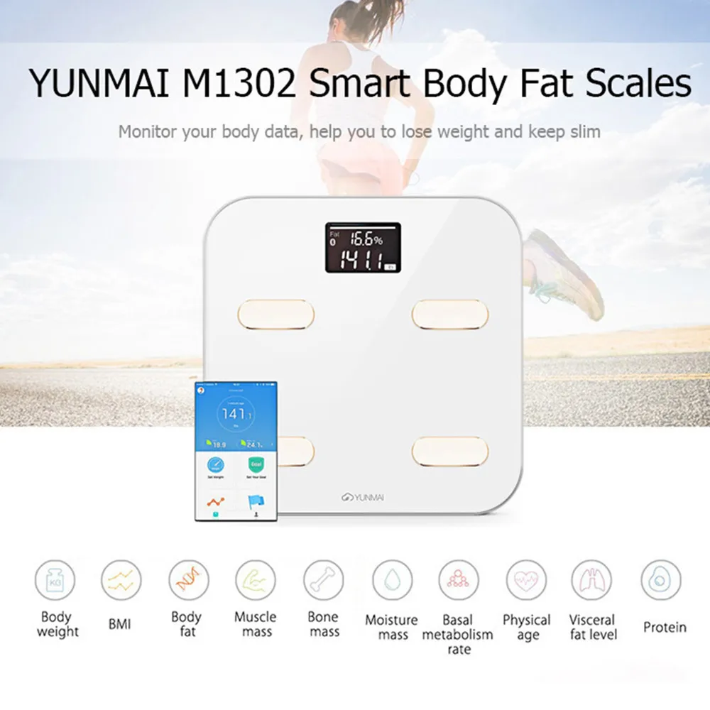 100% Оригинальные смарт весы YUNMAI M1302 премиум для здоровья поддержка Bluetooth APP