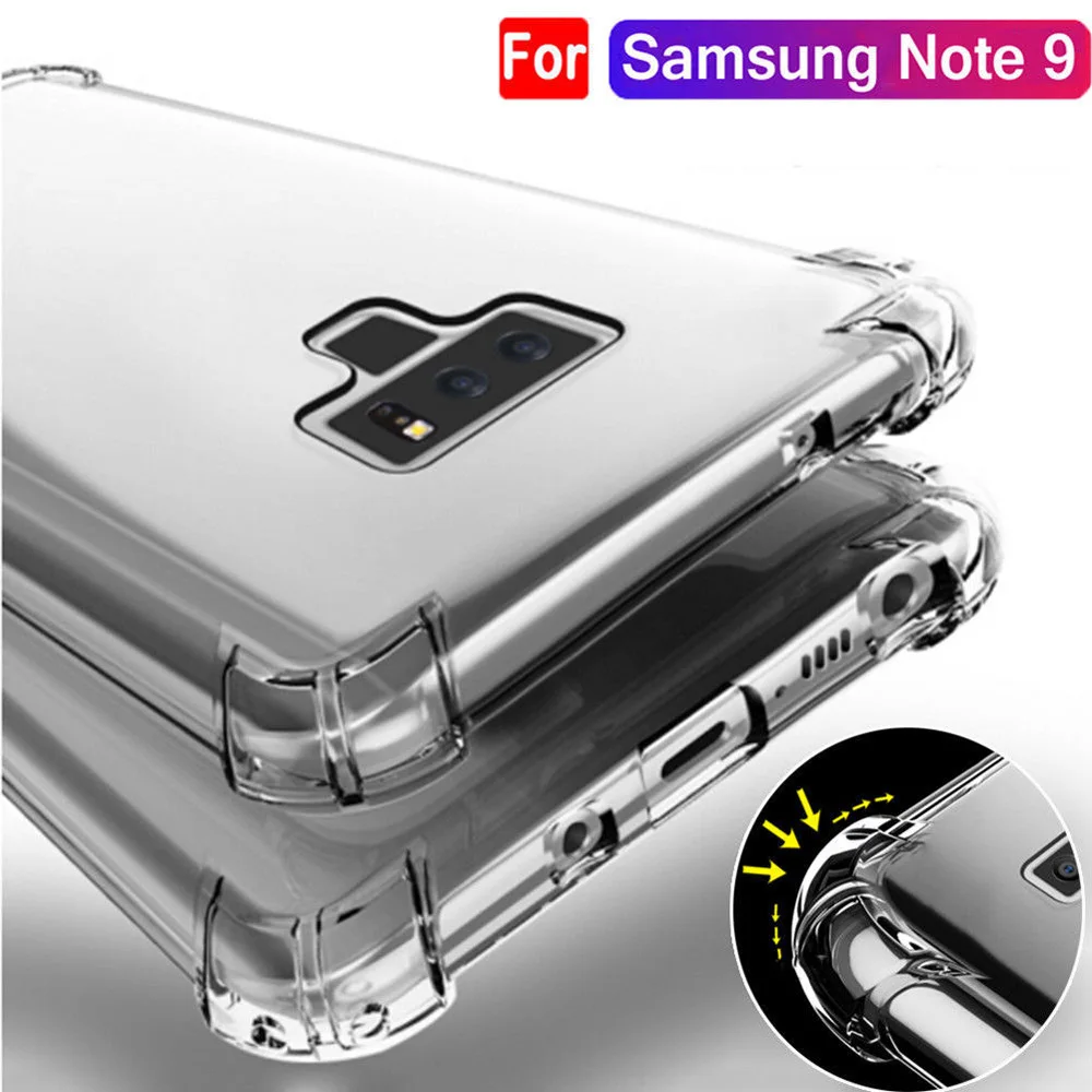 For Samsung phone case Note 9 Note8 S9 S9plus S8 S8Plus S7 edge Shockproof Bumper Soft Silicone TPU Transparent Cover |