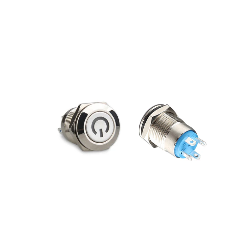 12mm Metal Button Switch with LED Bulb Night Light Push 6V 12V 24V 36V 110V 220V button waterproof | Обустройство дома