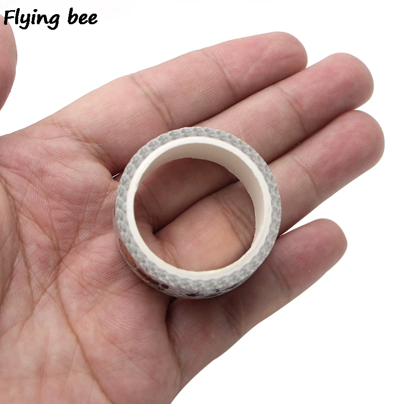 Flyingbee 15 мм X 5 м ПЭТ щенок Бумага васи клейкая лента милые собаки клейкая лента DIY Скрапбукинг наклейка этикетка маскирующая лента X0265