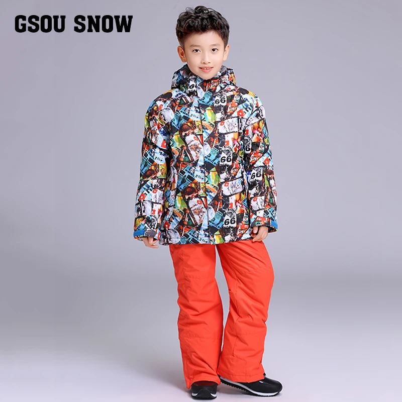 Новинка 2017 года детские лыжные костюмы Верхняя одежда для маленьких мальчиков и