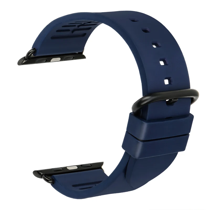 MAIKES фторокаучуковый ремешок для часов Apple Watch 42 мм 44 мм 40 мм серия 4 3 2 1 все модели iWatch ремешок 38 мм - Цвет ремешка: Blue B