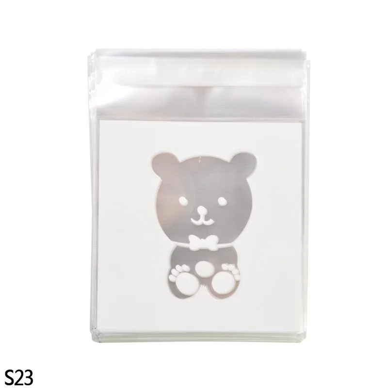 S23 50/100 шт. столовый сервиз из мультфильма для сумки рюкзака Пластик мешок для печенья на день рождения или свадьбу подарочная упаковка для конфет сумки из полиуретана с открытыми порами самоклеющиеся детский праздничный костюм пользу - Цвет: S23