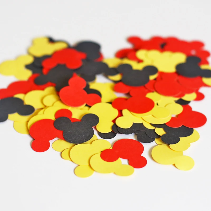 C01 (100 шт./лот) Красная желтая красная голова мыши конфетти Скрапбукинг Бумага мышь