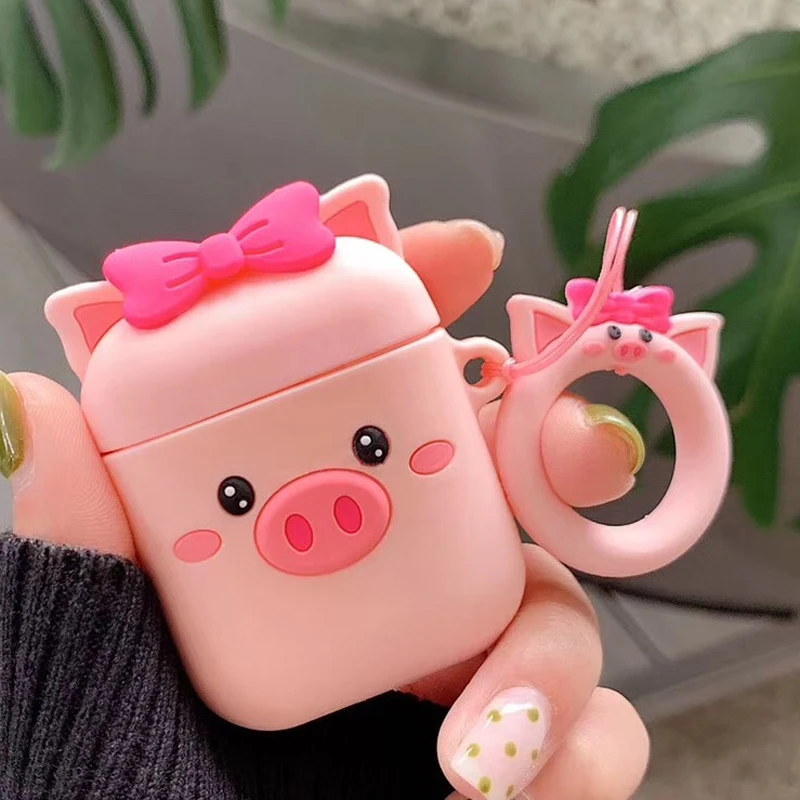 Style 22 Для AirPods чехол 3D Милые Мультяшные аксессуары чехол для наушников s для Apple Airpods 2 Защитная крышка с кольцом на палец подвесное украшение - Цвет: Style 22