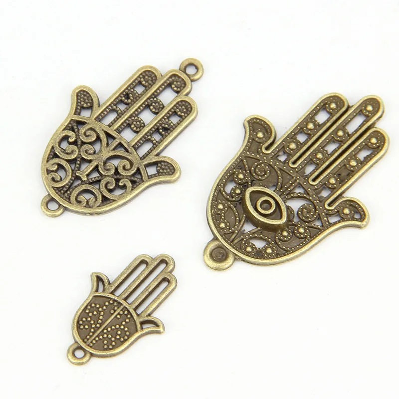 10 шт./лот ручная работа полые ретро Подвески Античная бронзовая бижутерия