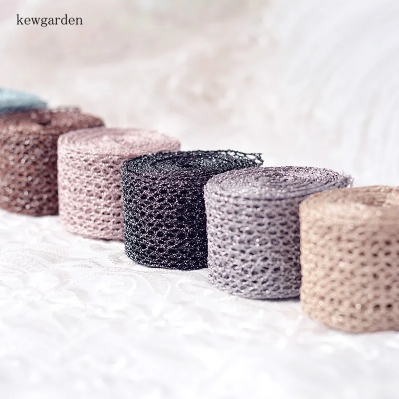 Kewgarden 1 5 &quot38 мм ажурная плетеная Цветочная лента DIY аксессуары для волос атласные