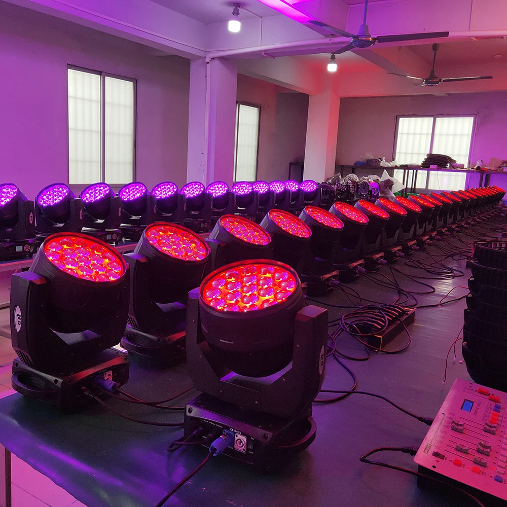 F светильник чехол с подвижной головкой zoom wash led 19x15w rgbw движущийся головной светильник 19 eyes движущийся головной светильник