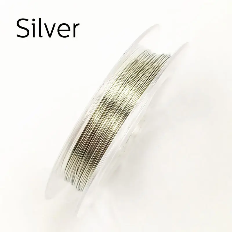 Silver Горячая 1 рулон 0,3 мм* 10 м провод DIY провод многоцветный Бисероплетение/струна медная модная женская бижутерия изготовление - Цвет: Silver