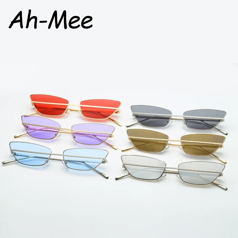 Очки солнцезащитные женские кошачий глаз винтажные брендовые маленькие