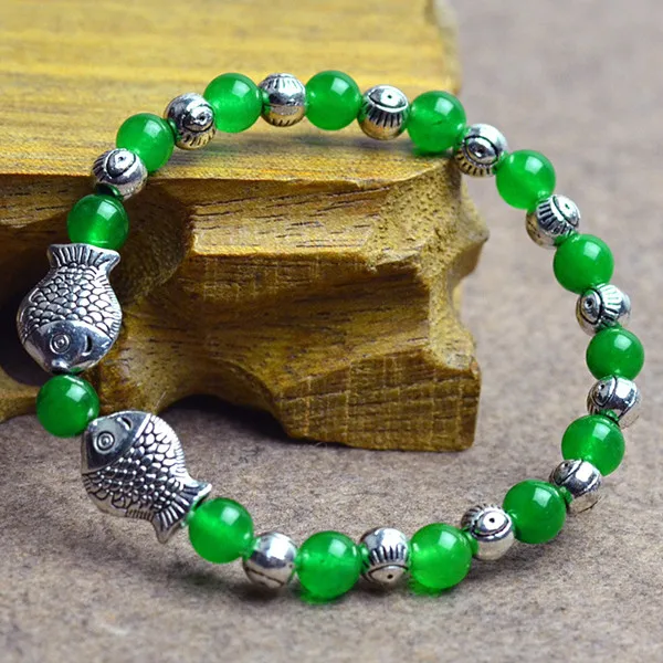 Зеленый хризопразовый браслет ювелирные изделия бусины 6 мм винтажный античный