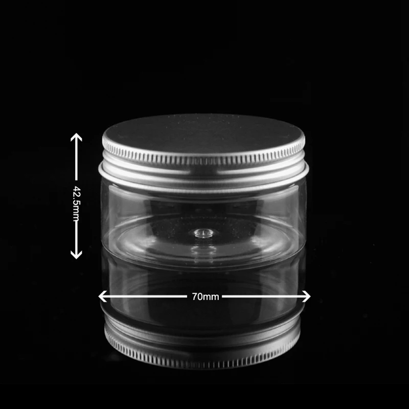 

50pcs 80g empty round cosmetic cream PET jars ,2.7 oz clear cream containers for cosmetics packaging,80g empty plastic bottles
