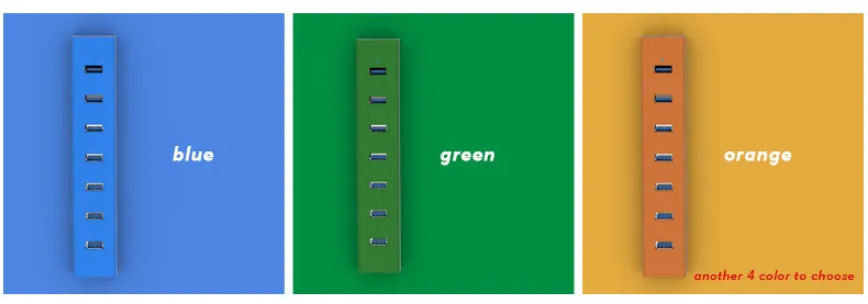 Пластиковый usb-концентратор 3,0, 7 портов, usb-хаб, usb-разветвитель, супер высокая скорость, светодиодный, новинка, для Apple Macbook Air, ноутбука, ПК, планшета
