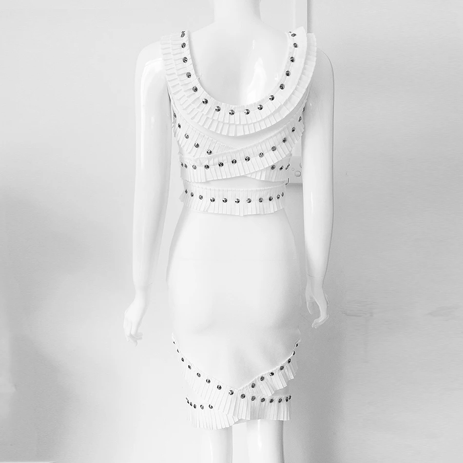 Женское облегающее платье Liser Белое Облегающее Платье с v-образным вырезом и